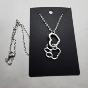 Silver Paw Pendant Necklace